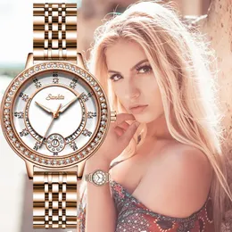 손목 시계 2023 Sunkta Ladies Watches Women Top Diamond Waterproof Watch Fashion Sports for Warches
