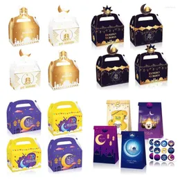 Present Wrap Ramadan Party behandlar väskor och inpackning av klistermärken Candy för Eid Mubarak Box Goodie Bag