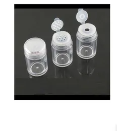Verpackungsflaschen, 10 ml, Behälter für loses Pulver, Glas, durchsichtiger Kunststoff-Glitzerbehälter, Kosmetik-Puder-Lidschatten-Box mit Sieb und Deckel