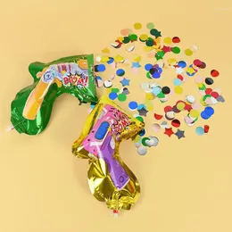 Parti dekorasyonu şişme silah folyo balonlar konfeti havai fişek topu düğün malzemeleri için çocuk oyuncaklar sprey enflasyonu