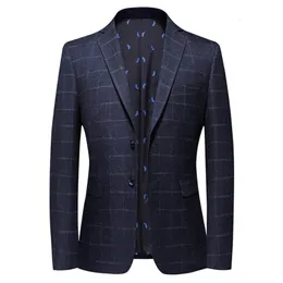 Mens Suits Blazers Britishs Style Vintage Plaid Men Casual Slim Fit Suit Jacket Single Button Business Social Plus Size 3XL Hombre 230131