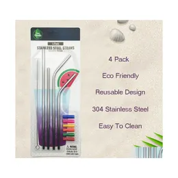 Drinking Straws Bend Stoen Stainless Steel ST COM CLUMANLING BURCH SIL