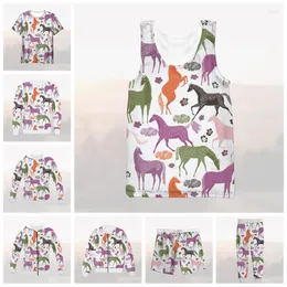 Tute da uomo Vitinea 3D Full Print Horse T-shirt/Felpa/Felpe con zip/Giacca sottile/Pantaloni Four Seasons Casual P55