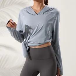 Aktywne koszule zbiorniki T Shirt Femme Y2K Top Tround Running T-shirt luźna odzież fitness Gym żeńskie koszulki jogi z długim rękawem