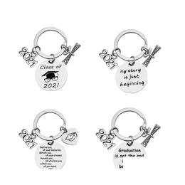 Key Rings 2021 Graduation Season Chain Keyring Stainless Steel Creative Positive Energy Gift Jewelry Accessories Drop Delivery Otiry