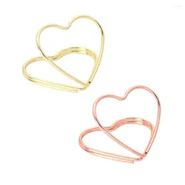 Party Decoration 10Pcs Label Seat Clips Heart Double-Layer Anti-Rust Cards Holders DIY Crafts Stand Wedding Business Restaurant Silver