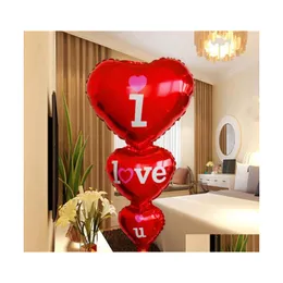 파티 장식 I Love U Balloon Red Heart Balloons Valentine Day Decorations and Gift Idea wing and wedning read de dhyqi