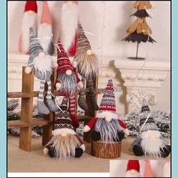 Juldekorationer Merry Prydnad stickad svensk jultomten plysch gnom docka tr￤d v￤gg h￤ngande pendelle semester dekor present dekoration ot6sy