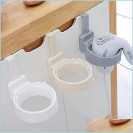Organizzazione di immagazzinaggio del bagno 1Pc Asciugacapelli Stand Innovativo Anello per appendere elettrico Supporto per gancio Supporto Drop Delivery Giardino domestico H Dhhj2