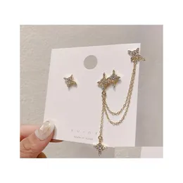 スタッドファッションジュエリーS925シエポストシャイニングスターイヤリングIrregar Earhook Tassel Drop Delivery DHZTF