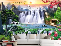 Hintergrundbilder Hausverbesserung Custom 3D Wandbild Tapete PO Wasserfall Hintergrund Wand Dekorative Gemälde TV -Hintergrund