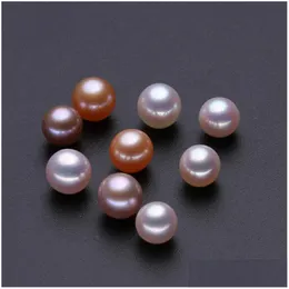 Pearl 4Alevel Particles Bare Beads Bk Natural Freshwater Pearls Highquality Round Glare Semifinished Products Custom Drop Delivery Je Dhtdo