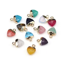Charms Delicate Natural Stone Heart Rose Quartz Lapis Lazi Turquoise Opal Pendant Diy For Bracelet Necklace Earrings Jewelry Dhgarden Dhwbe
