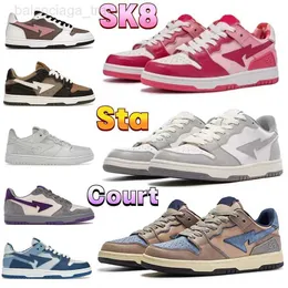 Top Bapesta SK8 STA Court Casual Shoes Designer Nigo ABC Camo Low Fashion Men Kvinnor Sneaker Triple Vintage Beige Indigo Brown