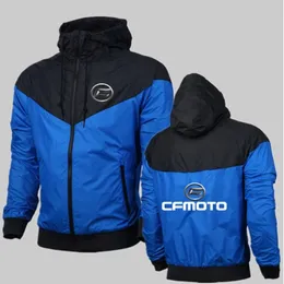 Men's Jackets Spring Autumn Cfmoto Print Custom Made Spliced Men Zipper Hoodie Jacket Cotton Warm Hooded Casual Man Sportswear 230202