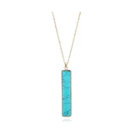 Pendant Necklaces Crystal Natural Stone Necklace Fashion Baguette 10 Color Decoration Party Gift With Chain 420 Q2 Drop Delivery Jew Dhkds