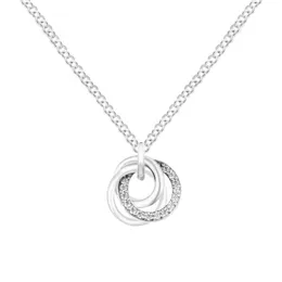Naszyjniki wiszące Rodzina zawsze otacza naszyjnik wisiorek srebrna biżuteria w nowym stylu Kobieta moda biżuteria 45 cm łańcuch węża g230202