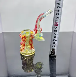 Cachimbo de vidro em espiral espessado Bongos de bongues de ￳leo de queimador de ￳leo Tubos de ￡gua Platas de ￳leo de tubo de vidro fumando