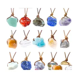 Colares pendentes Irregar Natural Crystal Stone Cader Energy For Mull Men Fashion Party Club Decor J￳ias 53C3 Drop Delivery P DHX62