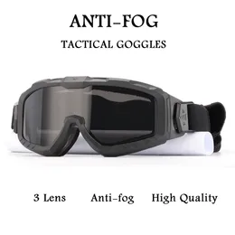 Наружные очки военные тактические очки пуленепробиваемые амортизирующие нейтральные стрельба Goglsses Outdoor HD Lens Anti -Fog UV400 Eyewear 230201
