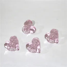 кальяны 14 мм розовый сердечный стеклян