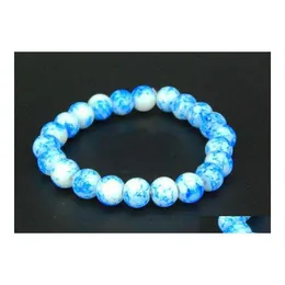 Bracelets à breloques Perles de verre en cristal Beautif Bangles Drop Delivery Jewelry Dhkmv