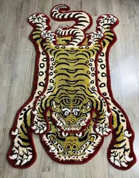 Carpets 150x90cm Home Animal Shape Rug Creative Handmade Tiger Pattern Sofa Carpet Tapete Nordic LivingRoom Floor Mat Anti Slip Area