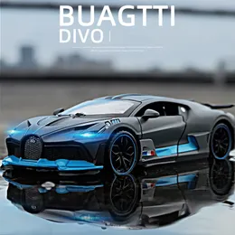Druckguss-Modellauto 1/32 Bugatti Divo Legierungs-Druckguss-Spielzeugauto Zurückziehbare Metallfahrzeuge Miniatur s Für Kinder Weihnachtsgeschenke 230202