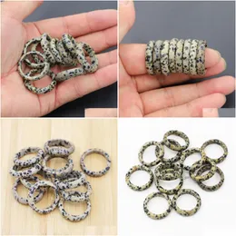 Bant Rings Erkekler 6mm Doğal Taş Damasyon Jasper Kuvars Cam Kristal Modaya Modaya Modaya uygun Reiki Düğün Kızlar Moda Partisi Mücevher Drop D Dhgarden Dhql1