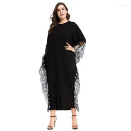 Ethnic Clothing Women Muslim Bat Sleeve Embroidered Abaya Dress Loose Plus Size Arabic Islamic Turkish Dubai Fashion Kaftan Robe