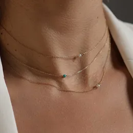 Anhänger Halsketten Gold gefüllt natürliche Perlenkette handgemachte Türkis Halsband Gold Anhänger Collier Femme Kolye Collares Schmuck Boho Halskette G230202