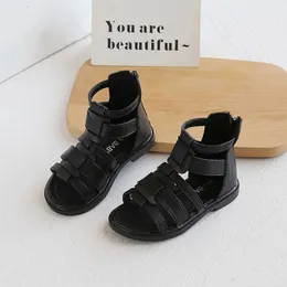 Cozulma Children Girls T-Strap Back Zipper Beach Sandals for Baby Kids Non-Slip Summer Gladiator Shoesサイズ22-31 0202