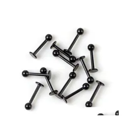 Pierścienie nosowe kołki 10pcs Ball Titanium ze stali nierdzewnej Labret Lip Stud podbródek pierścienia brwi bar tragus przebijanie biżuteria 668 T2 DRO DHWDC