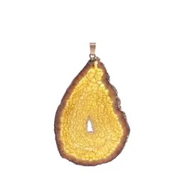 Pendant Necklaces Agate Popcorn Necklace Colored Chips Crystal Cluster Rough Stone Sprout Electroplating Edge Drop Delivery Jewelry P Dhrg1