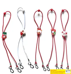 クリスマスチルドレンマスクランヤード漫画エクステンションロープ調整可能サンタクロースマスクアンティロストネックストラップ