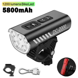Lights Bicycle Light Rainproof Flashlight USB Rechargeable LED 2400 Lumens MTB Road Front Lamp As Power Bank Bike Accessories 0202