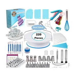 Baking Pastry Tools 220Pcs Decorating Nozzle Set Cake Decoration Kitchen Diy Icing Pi Cream Reusable Kit Drop Delivery Home Garden Dhrpy