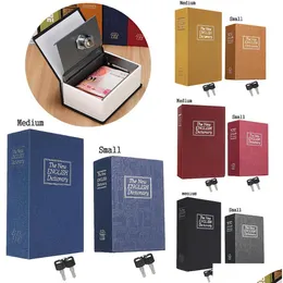 Storage Boxes Bins Security Simation Dictionary Book Case Home Cash Money Jewelry Locker Secret Safe Box With Key Lock Small Mediu Dh10M