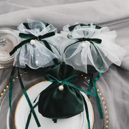 Embrulho de presente 5pcs criativo bolsas coloridas de cordão de punho de doce holandês jóias de jóias de veludo boxesgift