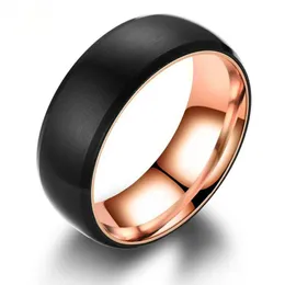 Wedding Rings Koaem 2023 Rose Gold Ring Spherical Stainless Steel Rotating Brushed Black Pair