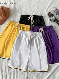 Shorts masculinos Juspinice Basketball Treinamento ginástica Black White Hip Pop Pop Vibe respirável Sportswear Sportswear Y2302