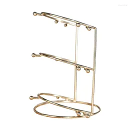 Smyckespåsar 4xbf Crystal Tiara Crown pannband Display Rack Gold Metal Princess Stand Holder Pannband Lagringsarrangör