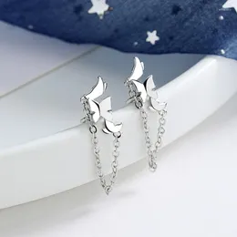 Backs Orecchini VENTFILLE Sterling Silve Fashion Glossy Chain Butterfly Ear Cuff Ladies Simple No-Ear Piercing Jewelry Gift