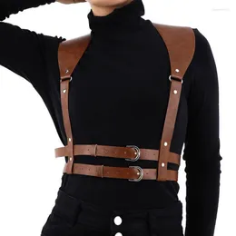 Kemerler Net Kırmızı Çift Göğüslü PU Basit paketlenmiş ins Unisex Straps Punk Gotik Retro Süslemesi Ayarlanabilir Siyah Kahverengi Waistbad