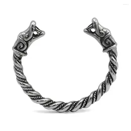 Bangle Viking varg för män rostfritt stål armband nordiska smycken gåva