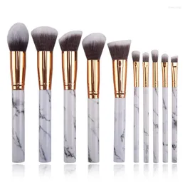 Makeup Brushes 10Pcs/Set Brush Set Professional Marbling Handle Powder Foundation Eyeshadow Lip Make Up Beauty Tools