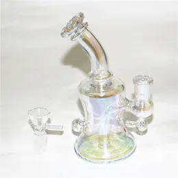 Überzogene Bongs, dicke Glasbecherbasis, rauchende Glaspfeifen, hohe Recycler-Dab-Rigs-Wasserbong mit 14-mm-Schüssel-Aschefänger