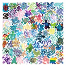 100pcs Turtle Turtle Naklejki Wodoodporne naklejki na żółw oceanu Letnie Kolorowe naklejki W428W1415