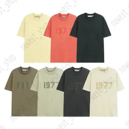 Summer Mens T Shirts Designer Women Classic 3D silikon Letter Streetwear Coral Orange Morel 1977 Baseball High Street Oversize T-shirt