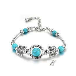 Beaded Europe Fashion Jewelry Womens Turquoise Beads Charms Bracciale Lady Bracelets Drop Delivery Dhrpt